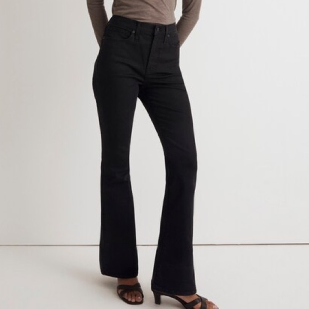 Madewell Skinny Flare Jeans in Black Frost Wash